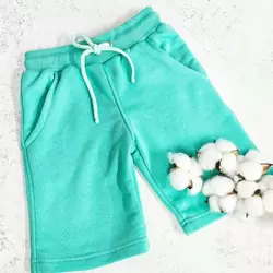 Дитячі та підліткові трикотажні шорти колір мінт 116, 122,128 Дитячі та підліткові трикотажні шорти колір мінт 116, 122,128