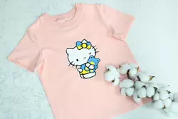 Футболка дитяча з принтом "Kytty" пудра 134, 140, 146 Футболка дитяча з принтом "Kytty" пудра 134, 140, 146