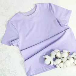 Помаранчева  дитяча футболочка без принта колір бузок  116,122,128 Помаранчева  дитяча футболочка без принта колір бузок  116,122,128