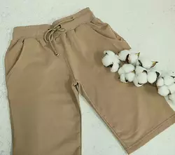 Дитячі та підліткові трикотажні шорти колір капучіно 164,170 Дитячі та підліткові трикотажні шорти колір капучіно 164,170