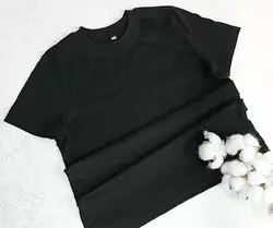 Дитяча футболочка без принта чорна 152,158 Дитяча футболочка без принта чорна 152,158