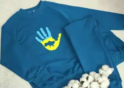 Дитячий весняний   костюм без капюшона з принтом "Долоня" 134, 140, 146 Дитячий весняний   костюм без капюшона з принтом "Долоня" 134, 140, 146