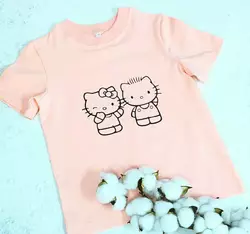 Дитяча футболка  з принтом "Kytty" пудра 164,170р Дитяча футболка  з принтом "Kytty" пудра 164,170р