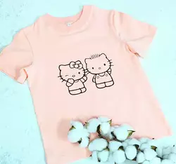Дитяча футболка  з принтом "Kytty" пудра 98, 104,110р Дитяча футболка  з принтом "Kytty" пудра 98, 104,110р