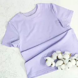 Помаранчева  дитяча футболочка без принта колір бузок  134,140,146 Помаранчева  дитяча футболочка без принта колір бузок  134,140,146