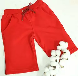 Дитячі та підліткові трикотажні шорти колір червоний 98,104,110 Дитячі та підліткові трикотажні шорти колір червоний 98,104,110