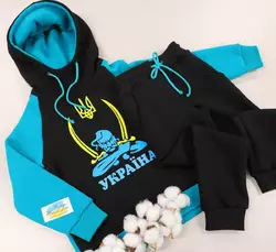 Дитячий трикотажний утеплений  костюм з принтом "Козак" 152,158р Дитячий трикотажний утеплений  костюм з принтом "Козак" 152,158р