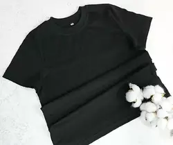 Дитяча футболочка без принта чорна  116,122,128 Дитяча футболочка без принта чорна  116,122,128