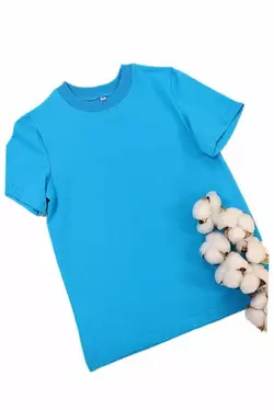 Футболка дитяча однотонна колір бірюза  152,158р Футболка дитяча однотонна колір бірюза  152,158р