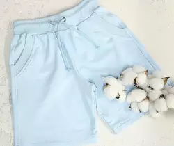 Дитячі та підліткові трикотажні шорти колір блакитний 134, 140,146 Дитячі та підліткові трикотажні шорти колір блакитний 134, 140,146