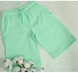 Дитячі та підліткові трикотажні шорти колір світлий мінт 98,104,110 Дитячі та підліткові трикотажні шорти колір світлий мінт 98,104,110
