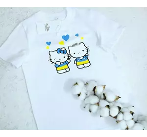 Футболка дитяча з принтом "Kytty" біла 116, 122, 128р. Футболка дитяча з принтом "Kytty" біла 116, 122, 128р.