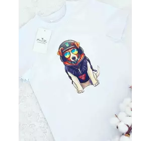 Футболка дитяча з принтом "Патрон в окулярах" біла164, 170р Футболка дитяча з принтом "Патрон в окулярах" біла164, 170р