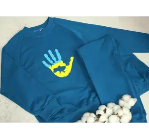 Дитячий весняний   костюм без капюшона з принтом "Долоня" 134, 140, 146 Дитячий весняний   костюм без капюшона з принтом "Долоня" 134, 140, 146