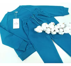 Дитячий весняний   костюм без капюшона колір морська хвиля 152, 158 Дитячий весняний   костюм без капюшона колір морська хвиля 152, 158