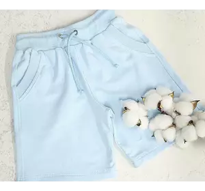 Дитячі та підліткові трикотажні шорти колір блакитний 164,170 Дитячі та підліткові трикотажні шорти колір блакитний 164,170