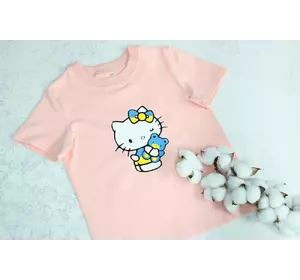 Футболка дитяча з принтом "Kytty" колір пудра 98, 104,110р Футболка дитяча з принтом "Kytty" колір пудра 98, 104,110р