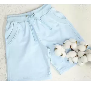 Дитячі та підліткові трикотажні шорти колір блакитний 152,158 Дитячі та підліткові трикотажні шорти колір блакитний 152,158