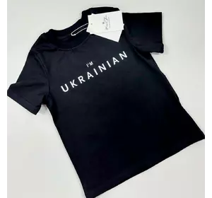 Футболка дитяча з принтом "Im Ukraine" чорна 134, 140, 146 Футболка дитяча з принтом "Im Ukraine" чорна 134, 140, 146